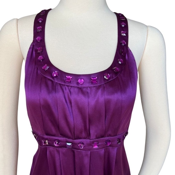 Express Women's Purple Goddess Style Tank Top With Jeweled Neckline Size M NWT - Picture 3 of 9